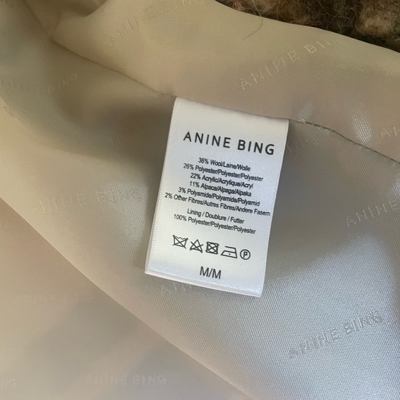 Anine Bing Cream and Brown Plaid Teddy Jacket - Picture 4 of 4